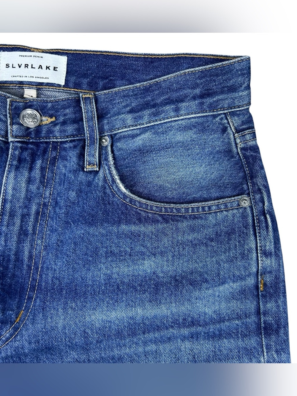 SLVRLAKE Sophie High Rise Straight Leg Jeans Size 28 Blue Denim Luxury USA - Picture 6 of 14